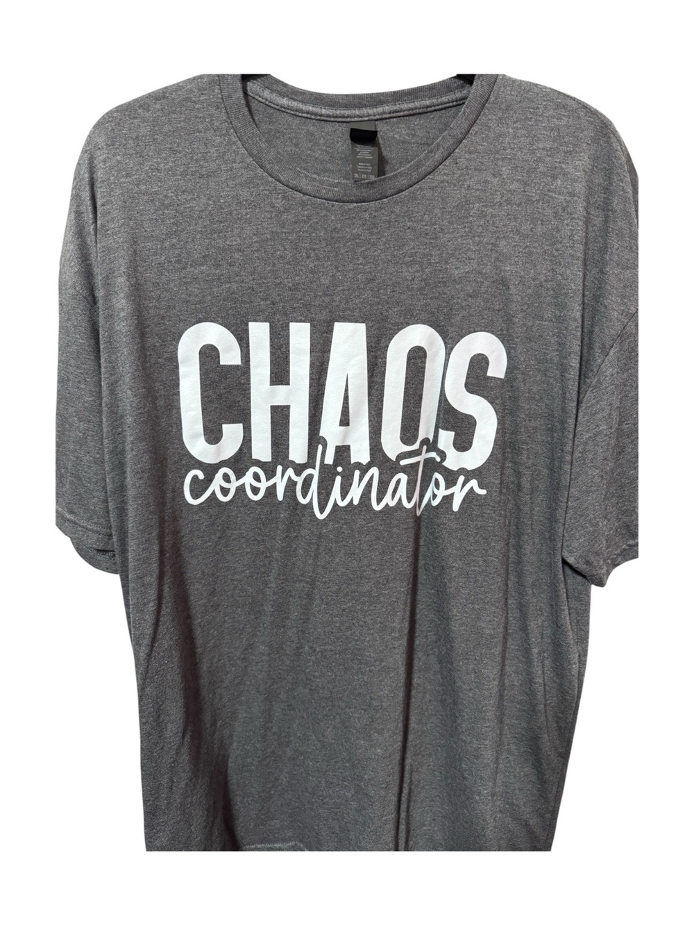 Gildan Charcoal "CHAOS coordinator" Short Sleeve Tee - Picture 2 of 6